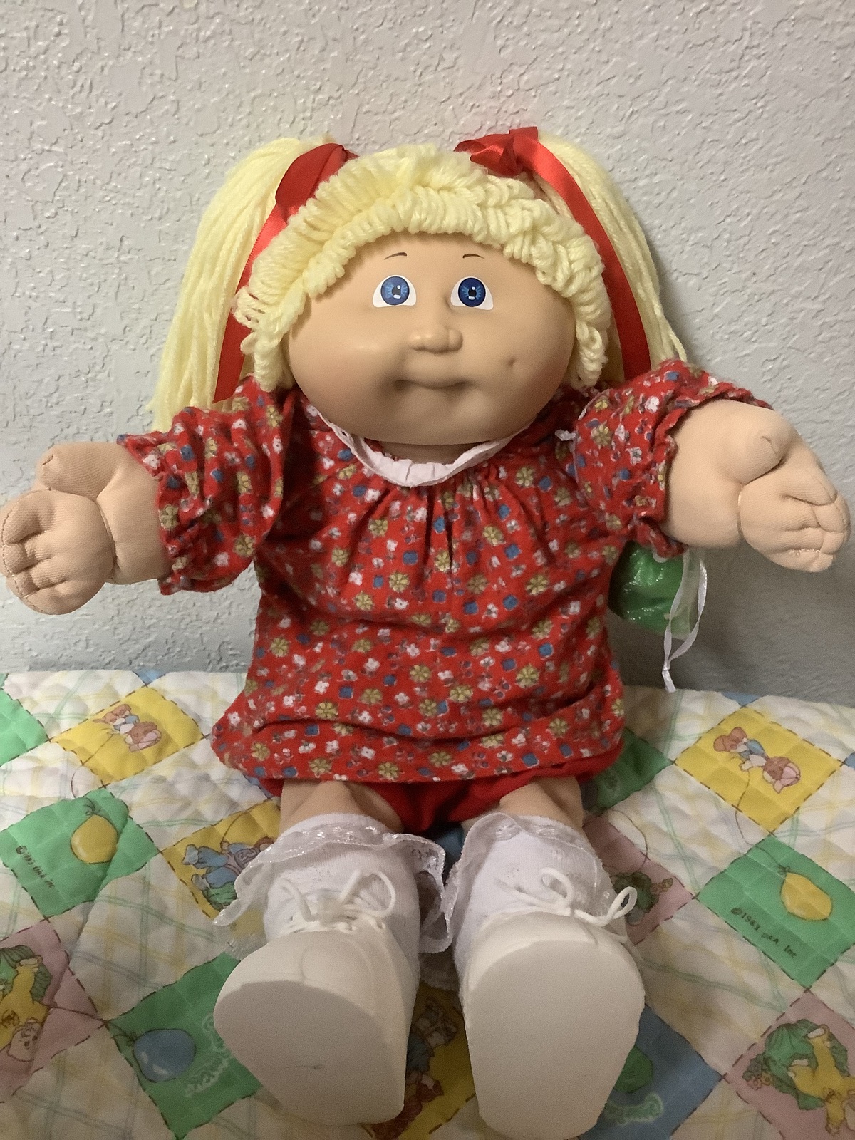 Primary image for 1ST Edition Vintage Cabbage Patch Kid Girl Lemon Hair Blue Eyes Hong Kong HM#3