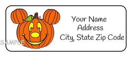 30 Mickey Mouse Pumpkin Halloween Address Labels stickers personalized d... - £9.47 GBP