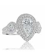 Certifié GIA 2.04 Carats Poire Coupe Anneau Fiançailles Diamant 18k or B... - $7,572.37