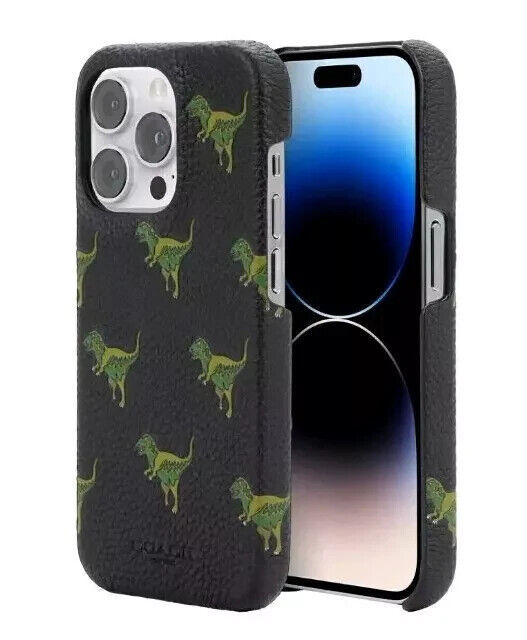 Coach Leather Slim Wrap Case Rexy Dinosaur Print for Apple iPhone 15 Pro Max