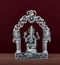 925 pure silver Lord Ganesha statue, figurine, puja article home temple art01 - £88.60 GBP