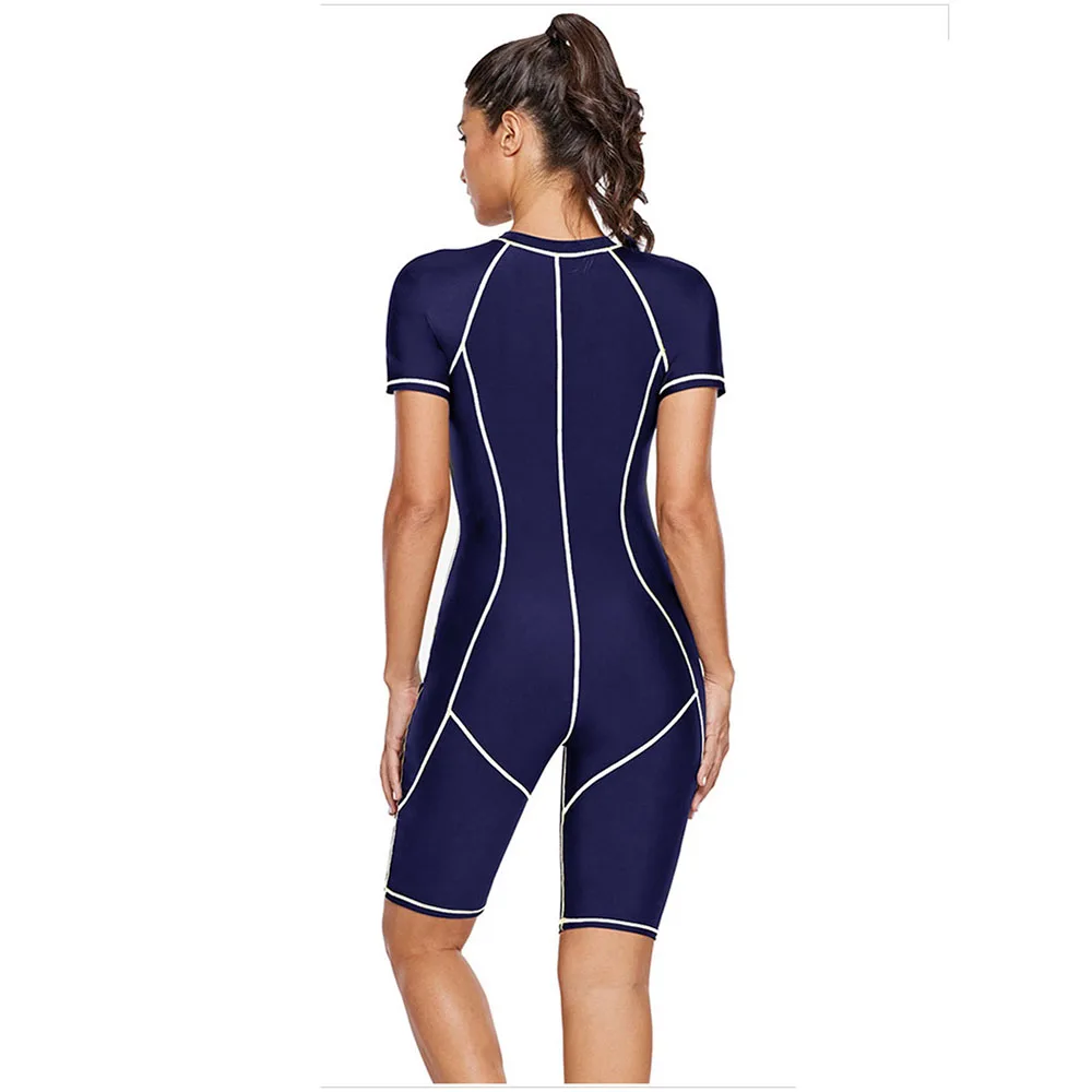 Sporting New hot-selling ladies wetsuit short-sleeved zipper sunscreen UV surfin - £42.66 GBP