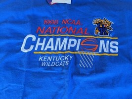 NWT Kentucky Wildcats UK 1998 NCAA Champion Blue T-shirt Medium Embroidered VTG - £39.52 GBP