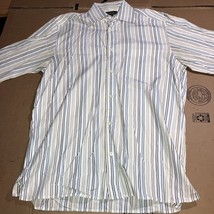 Ermenegildo Zegna Sport Dress Shirt Men&#39;s Medium, Striped, Long Sleeve B... - $9.90