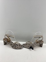 Alexandre Birman Snake Print Leather Ankle Strap Block Heel Sandals Women’s 37.5 - £156.74 GBP