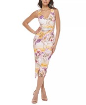 GUESS Printed Knot-Detail Midi Dress White Multi Size 6 $108 - £38.65 GBP