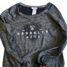 NBA Brooklyn Nets Retro Logo Burnout Sweatshirt Womens Small or Large Grey - £8.51 GBP