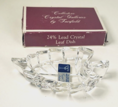 Leaf Dish Collectors 24% Lead Crystal Galleries by Fairfield Yugoslavia 4&quot;x 2.5&quot; - £13.87 GBP