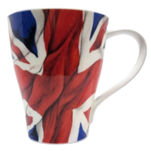 DUNOON Coffee Cup Mug THE UNION FLAG Red White Blue England Bone China - $16.00