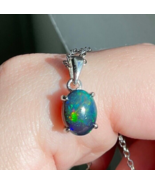 Australian Fire Opal Gemstone Pendant Necklace 925 Sterling Silver Fire ... - $118.80