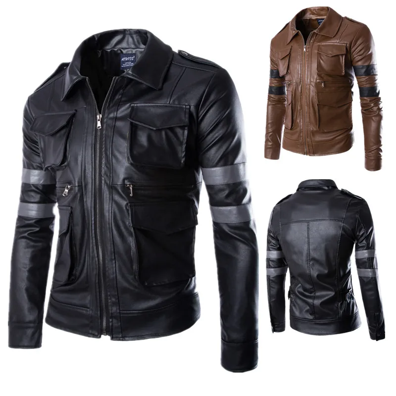 Gentlemen Cavalier PU Leather Jacket  Resident Evil 6 Game cosplay Jacket  Bioha - £196.58 GBP