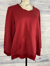 Soft Surroundings Sweatshirt Womens PM Satin Trim Fleece Lining Pocket W... - $22.50