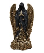 Gothic Death Prayer Grim Reaper Skeleton With Ossuary Skulls Wings Figurine - $31.99