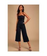 Lulus | Girls Night Black Strapless Culotte Jumpsuit, Size Medium - £43.02 GBP