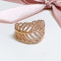 2014 Spring Release Rose Gold  Light As a Feather Pavé Ring  With Clear CZ - £14.54 GBP