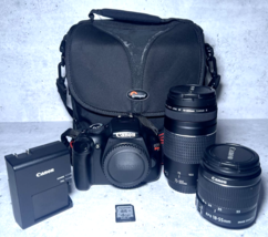 Canon EOS Rebel T3 1100D DSLR Camera 12.2MP 18-55mm IS II Lens 550 Shutter Ct - £195.70 GBP