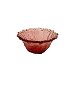 Pink Art Glass Trinket Dish 4 in wide 2 in tall Vanity Decor Scalloped Edge - €13,01 EUR