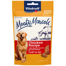 Vitakraft Meaty Morsels Mini Chicken Recipe with Beef and Carrots Dog Tr... - £16.25 GBP