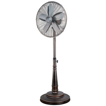 Optimus 16 Inch Retro Oscillating Stand Fan with Oil Rubbed Bronze Finish - £132.95 GBP