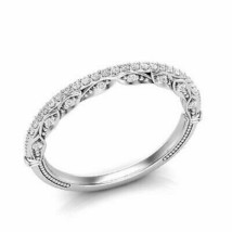 1/4 Ct Round Diamond Stackable Wedding Half Eternity Band Ring 14k White Gold FN - £59.35 GBP