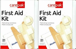 CarePak First Aid Kit Emergency Travel To Go 21 Pcs Portable Prep Pads Set - £10.24 GBP