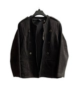 Tahari Womens Blazer Womens 1X Black Faux Suede Jacket Open Front Lined ... - $90.72 CAD