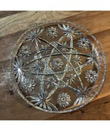 Vintage Anchor Hocking 13.5&quot; Star of David Crystal glass Serving tray Ca... - $243.84 MXN