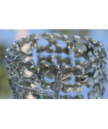 VTG Monet Bracelet Open Link Knob Catch 7&quot; Silver Brushed Finish Safety ... - $32.31 CAD