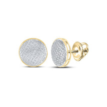 10kt Yellow Gold Mens Round Diamond Circle Earrings 1/4 Cttw - £369.16 GBP