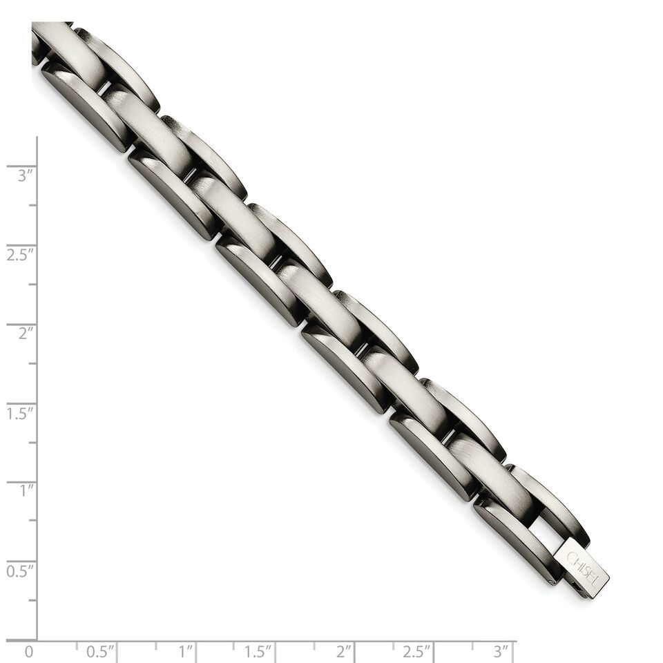 Chisel Stainless Steel Brushed 8 inch Link Bracelet SRB118 Item image 5
