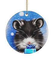 Black Gerbil Ornament, Black Gerbil Christmas Ornament, Gerbil Ornament ... - $14.95