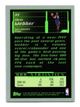 2003-04 Topps Rookie Matrix #33 Chris Webber Sacramento Kings - $2.00