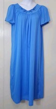 Vintage Shadowline Nylon Nightgown Womens Size Large Lingerie Long Blue ... - $28.99