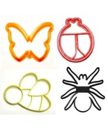 Insects Bugs Ladybug Bee Butterfly Spider Set Of 4 Cookie Cutters USA PR1061 - £7.22 GBP