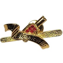 #1 Manicurist Pin Red Rhinestones Gold Tone Avon Nail Stylist Gift Manic... - $9.49