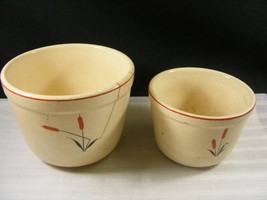 Vintage Universal Cambridge USA 2 Nesting Bowls Cattail - $553.18 MXN