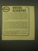 1966 Esso Petroleum Ad - Social Scientist - $18.49
