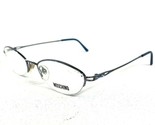 Moschino M 3196-V-B Eyeglasses Frames Blue Gray Round Oval Half Rim Rhin... - $55.85