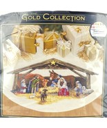 Dimensions Gold NATIVITY SCENE Tree Skirt Cross Stitch Religious Christm... - £175.22 GBP
