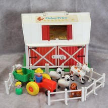 Vintage Fisher Price Little People Play Family Farm Barn People Animals Tractor - £70.50 GBP