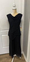 VINTAGE Patra Formal Cocktail Evening Dress Black Layered Womens Sz 4 Pe... - £29.82 GBP