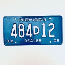 2006 United States Michigan Base Dealer License Plate 484D12 - £13.00 GBP