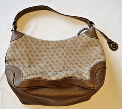 Dooney &amp; Bourke D&amp;B brown Hobo shoulder purse bag H3230769 leather canva... - £115.49 GBP