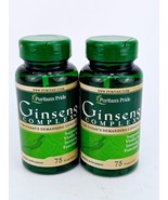 Puritans Pride Ginseng Complex 75 Capsules Lot of 2 BB12/2026 - $17.37