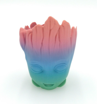 Groot Head Planter Pot Rainbow 4&quot; 3D Printed - £30.92 GBP