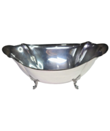 Signed REED &amp; BARTON Silverplate Footed Oval Bowl Bathtub Style Hollowwa... - £30.48 GBP
