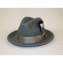 Men Bruno Capelo Hat Australian Wool Rabbit Fur Look Felt Fedora RA763 Gray image 3