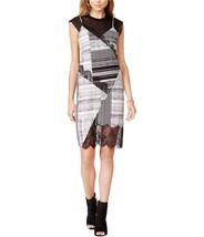 GUESS Womens Aziz Lace Trim Slip Dress Jet Black Stripe Size XS $108 - NWT - £14.60 GBP