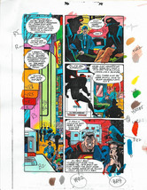 Original 1999 Superman Adventures 36 color guide colorists art page 14,D... - $35.33