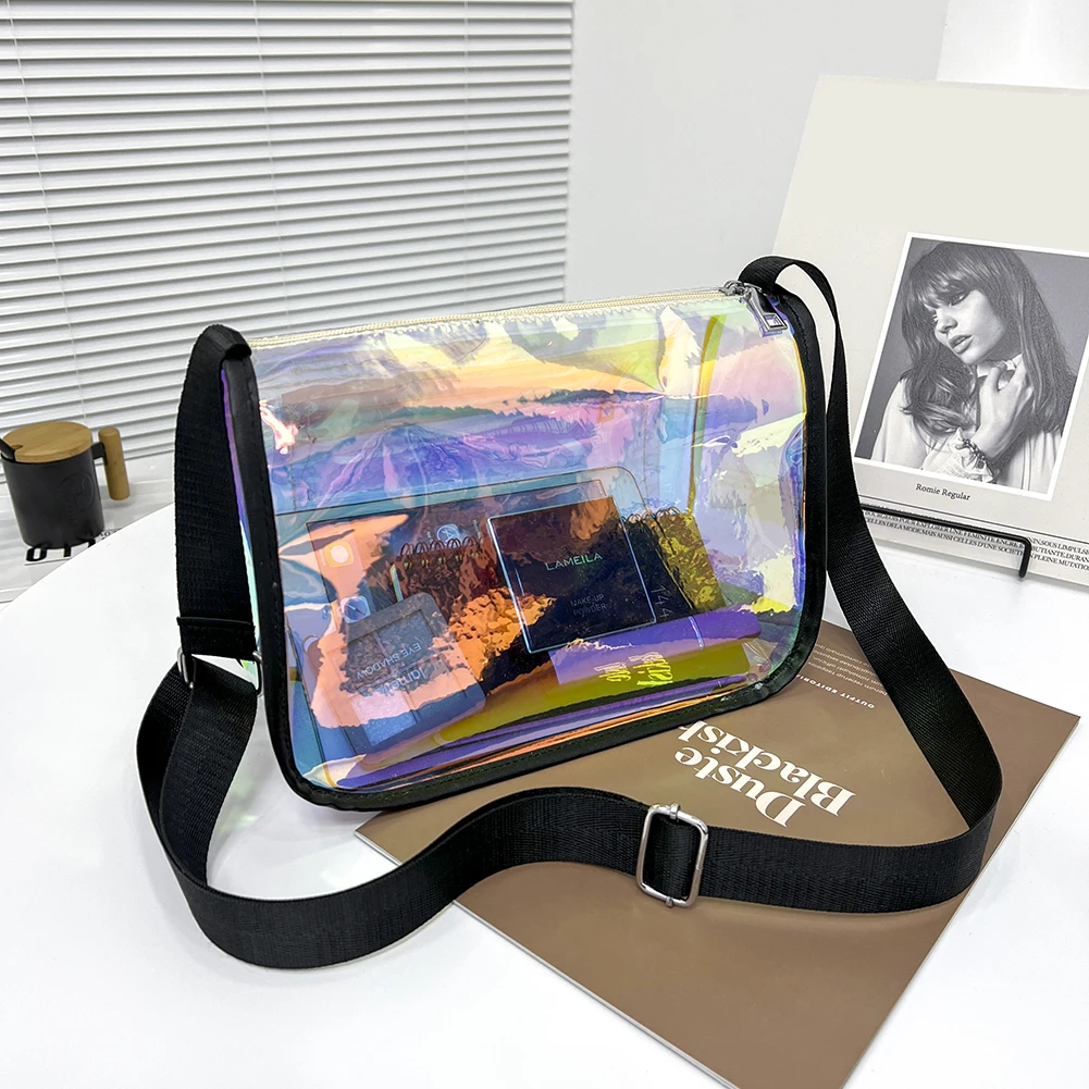 Laser Transparent  Tote Bag Ladies PVC Clear Solid Color Messenger Bag Christmas - £50.95 GBP